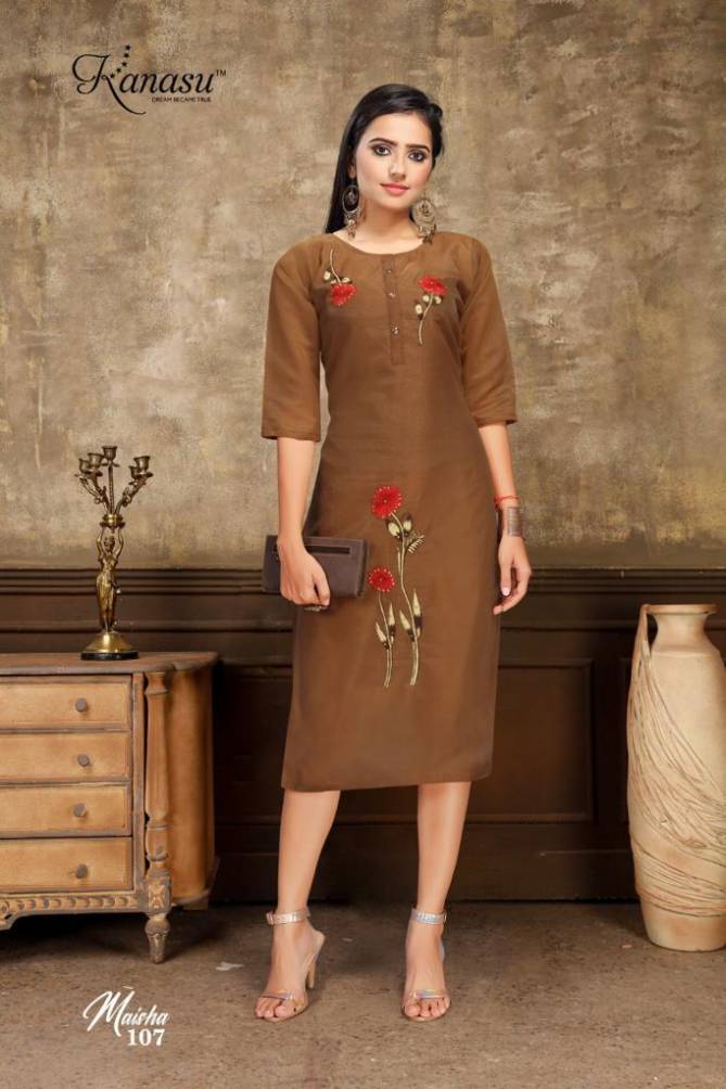 Kanasu Maisha Ethnic Wear Chanderi Silk Designer Kurti Collection
